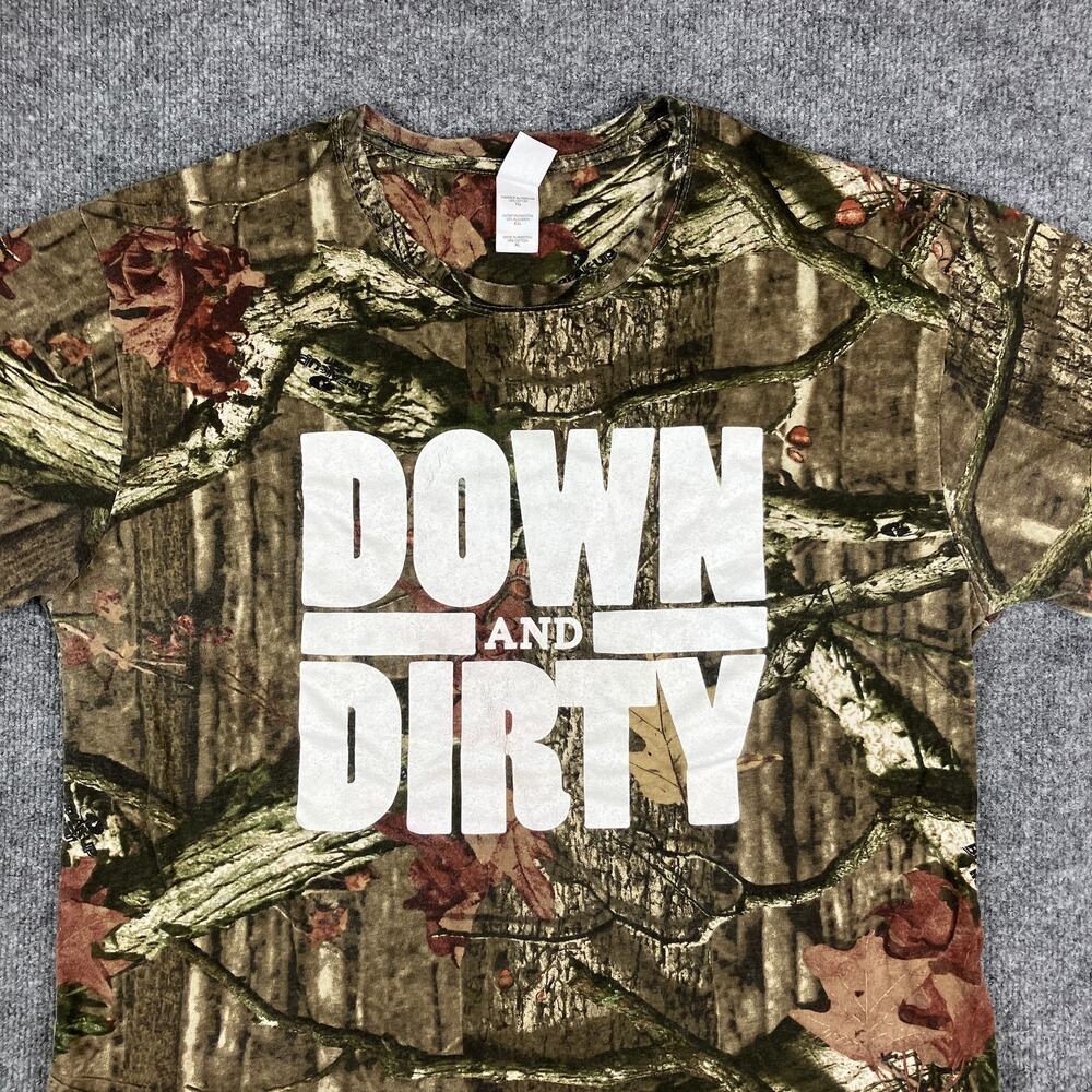Code V T-Shirt Mens XL Camo Down and Dirty Graphic Hunting Outdoor Tee